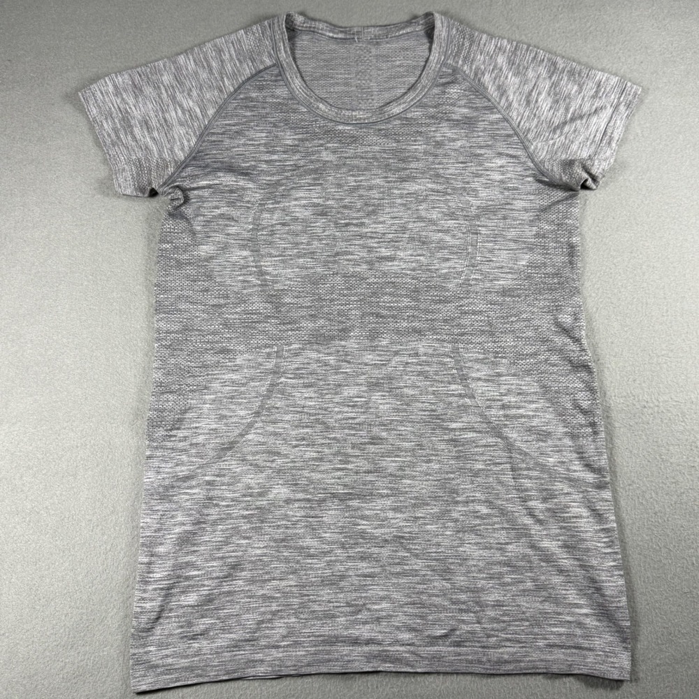 Lululemon Swiftly Tech Short Sleeve Crew Shirt Size 10 Gray Space Dye Heathered